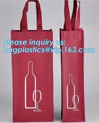 China Custom printed non woven drawstring bag for wine, Custom Heavy Duty Non Woven 6 Bottles Carrier Packaging Divided Wine T for sale