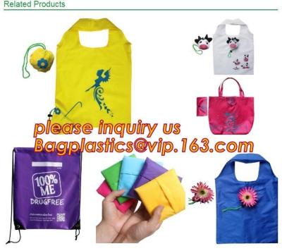 China Cheap Cute Reusable Bags bolsas ecologicas plegables Printing Foldable Polyester Drawstring Shopping Bags bagplastics ba for sale