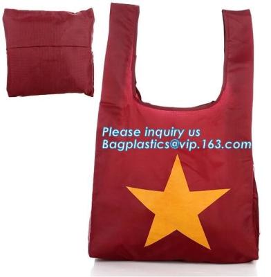 China Custom Gift Promotional 210D 420D Polyester 190T Nylon Small Drawstring Bag,Reusable Polyester Foldable Grocery Shopping for sale