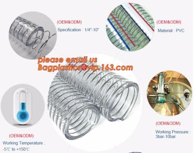 China PVC suction hose, PVC Steel Wire Hose Soft Light and Long Usage Life for sale