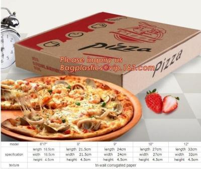 China Carton corrugated paper pizza delivery box,bio-degradable high quality chinese food products custom kraft paper pizza pa for sale