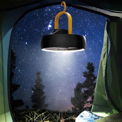 China Outdoor Waterproof LED Camping Light Portable Camping Fan Light 2 in 1 Camping Lantern Light with Fan Camping Fan Light for sale