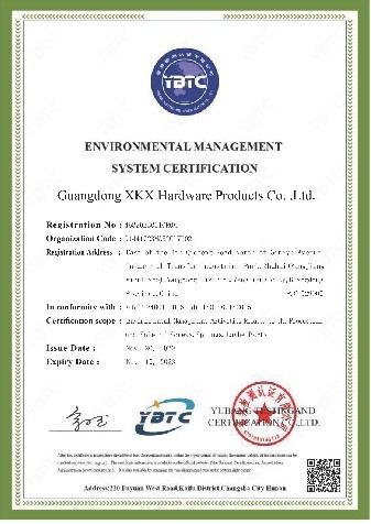 ISO14001 - Guangdong Xinkexing Hardware Products Co., Ltd.