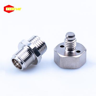 China Aluminum Stainless Steel Male Joint NPT Pressure Hex Connector Small Thread Double Thread Turning And Milling Parts for sale