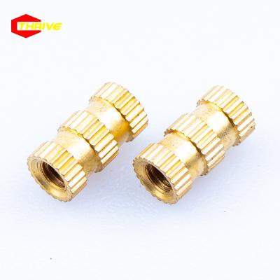 China Heavy Industry Manufacturer Fasten Diagonal Round Brass Embossed Nuts Brass Knurled Threaded Inserts Copper Nut for sale