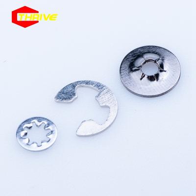 China Stainless Steel Spring Washer Split E Style Circlip Retaining Ring Internal Toothed Serrated Lock Gasket Trim for sale