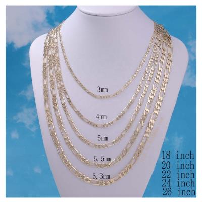 China Festival Recommendation 3mm 4mm Jewelry Gold Chains Figaro Cuban Link New Healthy and Environmentally Fine 5mm Commercial Fine Chain for sale