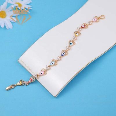 China Fashion Women's Casual/Sporty Senior Jewelry Rose Gold Plated Red Colorful Eye Bracelet Tasty Heart Evil Eye Bracelets for sale