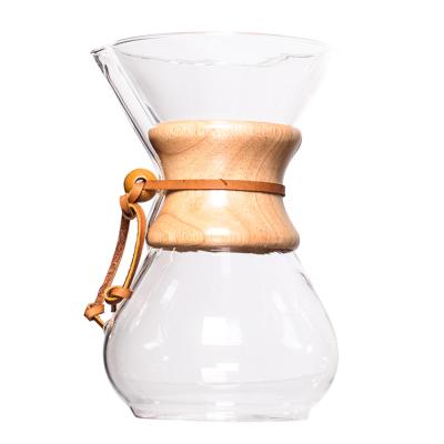 China Viable New Products Wooden Bamboo Coffee Maker Organizer with Bottom Storage Drawer for Chemex Bodum Pour-over Carafes for sale