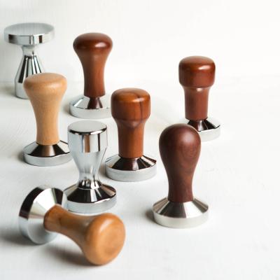 China Coffe Coffee Bean Coffee Needle Tamper Grinder with Wooden Handle Wooden Coffee Tamper for sale