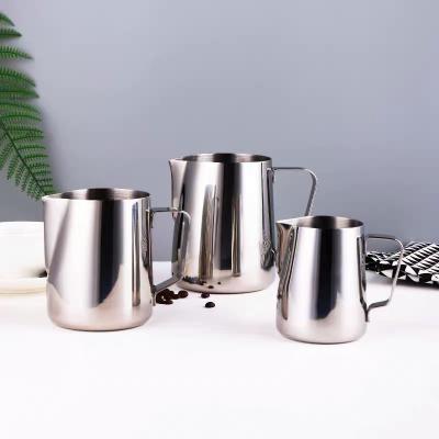 China 12OZ 350ml Stainless Steel Coffee Jug High Quality Commercial Viable Skimming Milk Steaming Pitcher for sale