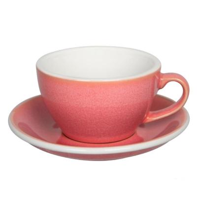 China Custom Disposable Coffee Cup Cappuccino Cup 400ml Disposable Plastic Cappuccino Cup With Handle for sale