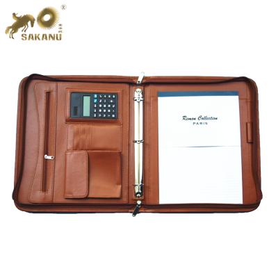 China High-grade PU/PVC/Leather PU/PVC/Leather Briefcase Ring Binder Business Folder With Handle for sale