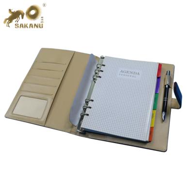 China Loose-leaf & spiral & Custom A5 Ring Binder Loose Leaf Notebook , Metal 6 Ring Binder Notebook Leather for sale