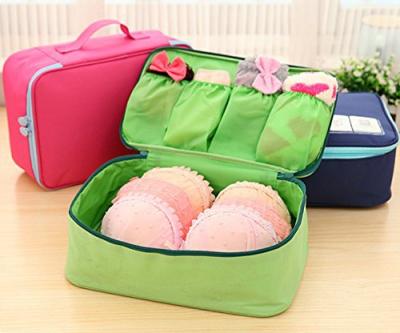 China Eco-friendly Portable Waterproof Nylon Travel Luggage Bra Underwear Organizer Bag Bra Pouch Case for sale