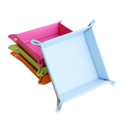 China Viable Desktop Decorative Cardboard Leather Storage Boxes for sale