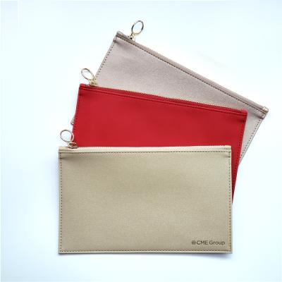 China Red Gold Red Color Gift Customized Zipper Package Pouch With Embossed LOGO for sale