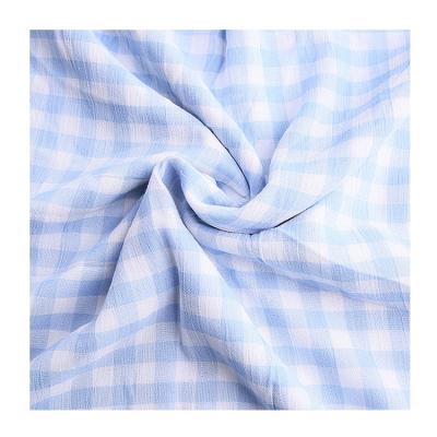 China Breathable Supplier Classic Plaid Yarn Dyed Fabric Twisted Yarn Crepe Sunscreen Fabric for sale