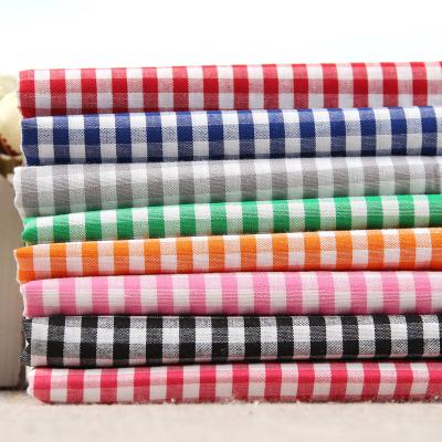 China Design Breathable Classic Fashion Egyptian Cotton Fabric Soft Yarn Dyed Poplin Twill Check Fabric Many Color Running Plaid Fabric for sale