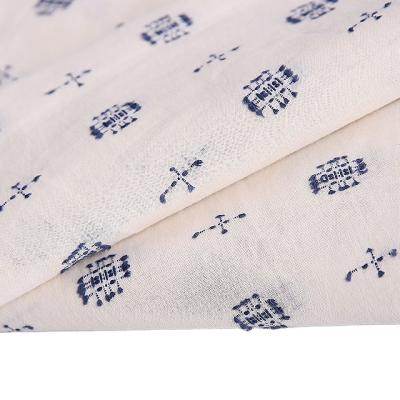 China Breathable Running Yarn Dobby Woven Cut Pattern Fabric 100%cotton Woven Shirt Dress Skirt Fabric for sale