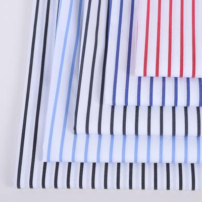 China Newborn Canvas Stretch Spring And Yarn For Summer Shirts Dyed Shirt Nylon Cloth Fabric Cotton Elastic Stretch Stripe Fabric for sale