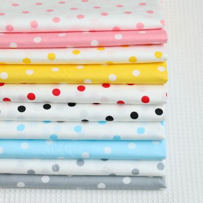 China Kindergarten Organic 1cm Dot Fabric Aqua 1cm Pure Cotton Print Twill Cotton Bedding Fabric Wholesale for sale