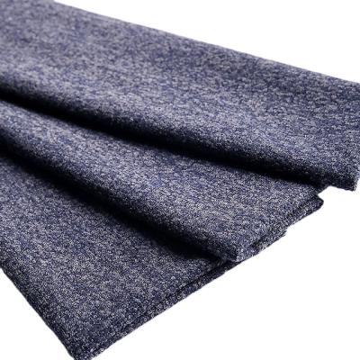 China Sustainable Customized Boucle Yarn Dyed Woven Fabric Wool Cotton Polyester Blended Fabric For Suit for sale