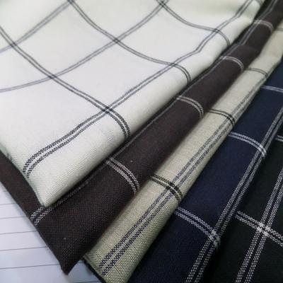 China Sustainable Canvas Checked Fabric Yarn-Dyed Dress Shirt Canvas Fabric for sale