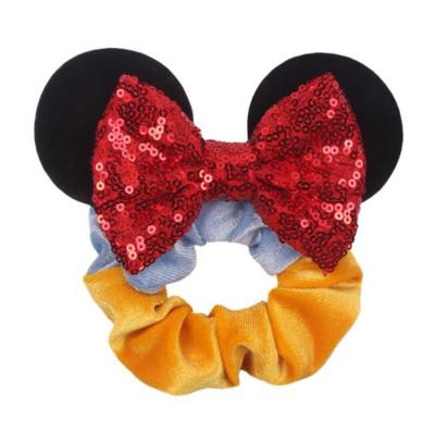 China 2021 new style European and American hair accessories Mickey Christmas Large Intestine Circle velvet elastic hair ties for sale