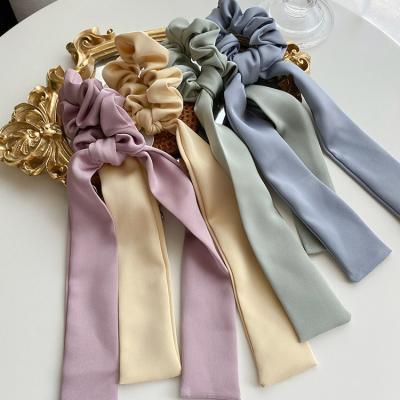 China European and American French hot elegant sweet ladies large intestine satin bow sale style elastic headbands circle for sale