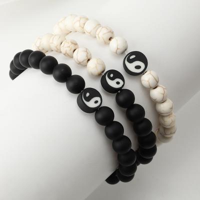 China Hot Selling FASHIONABLE Crystal Stone Beads Handmade Couple Macrame Bracelet Bracelets for sale