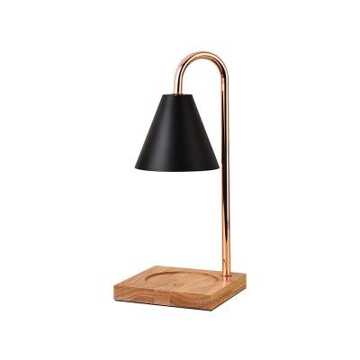 China Iron+wooden wholesale white lampshade desk lamp modern aroma candle lamps for sale