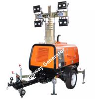 China Outdoor Diesel Generator Light Tower Vehicle Mounted With 4 Lamps with 7m mast for sale