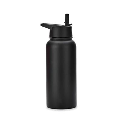 China Sustainable 32oz Insulated Flask Vacuum Stainless Steel Water Bottle With Straw Lid for sale