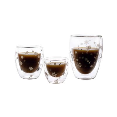 China Creative Customized Box Viable Acceptable Logo Customized Clear Christmas Gift Glass Accessories Cups Coffee Wedding Drinking Glass for sale