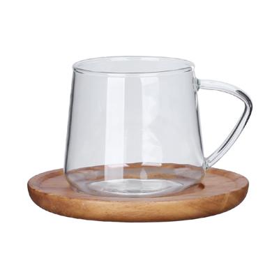 China BRIEF 450ml Microwave Safe Heat Resistant Clear Coffee Tea Glass Mug for sale