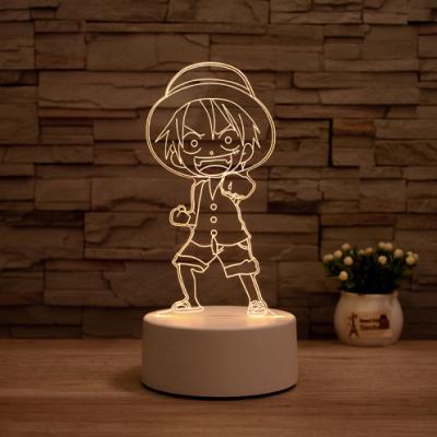 China Modern Custom Creative Anime 3d Illusion Acrylic Photo Lamparas Table Desk Base Led Christmas Lamp Kid's Room Decor Night Light for sale