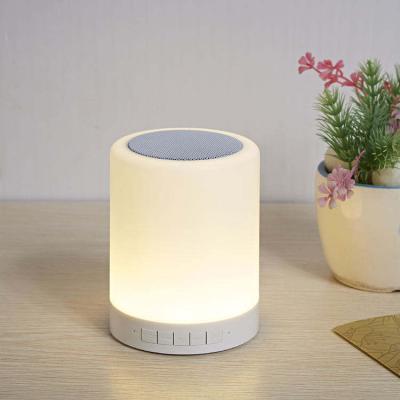 China Modern BT Speaker Light Night Lamp Bedside Touch Dimmable Rechargeable Touch Lamp With Table 7 Colors Led Alarm for sale