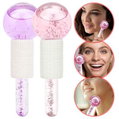 China Facial/Body Massager Ice Facial Globes Cooling Cryoball Rolling Pink and Purple Face Eye Globes for Spa and Ice Compress for sale