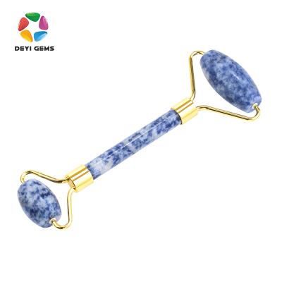 China Hot Selling Blue Jasper Jade Roller Face Massage Jade Roller 100% Natural Jade Facial Roller Massager for sale