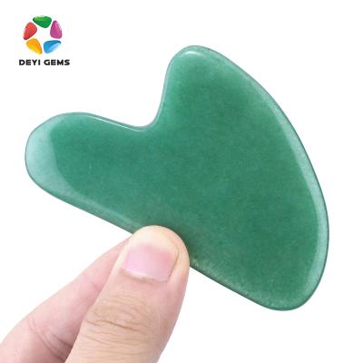 China Natural 100% Aventurine jade gua sha stone for Face/Body Gua Massager sha green for facial massage for sale