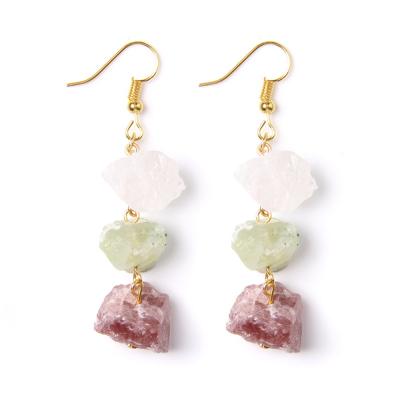 China Wholesale Price Romantic Direct Supplier Natural Raw Gemstone Earings For Girls for sale