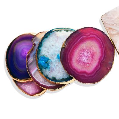 China From China Beauty Agate Coaster 100% Real Natural Hot Drinks High Quality Crystal Quartz and Agate Coaster Coasters Wholesale for Coffee for sale