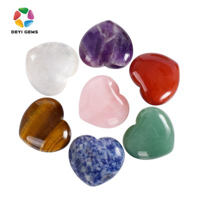 China China Hot Sale Valentine's Day Crystal Stone Crafts Cut Heart Gift Shaped Natural Semi Precious Stone Crystal Crafts For Lover for sale