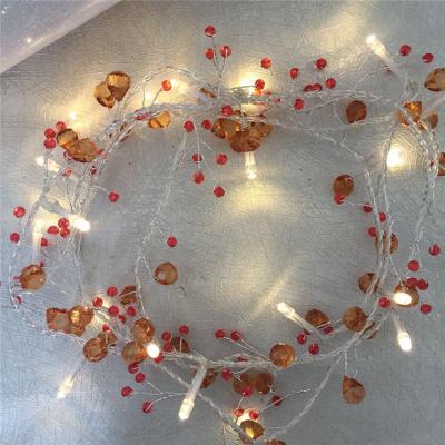 China Wholesale Leaded Metal Copper Fairy Crystal Garland Holiday Decoration String Lights For Decorative Room for sale