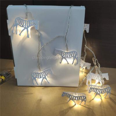 China High Quality Festival Decoration Metal Zebra Holiday Decoration Led Fairy String Lights for sale