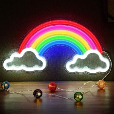 China Art Deco Wholesale LED Wall Art Light Rainbow Cloud Neon Sign for Home Decoration for sale