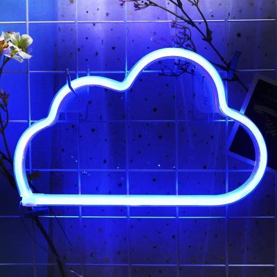 China Art Deco Small Cloud Shape Design Night Sign Blue Cloud Led Neon Light For Bedroom for sale