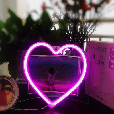 China Art Deco Wall Decoration Amazon Top Sale Battery Operated Or USB Large Love Sign Shape Heart Led Neon Lights for sale