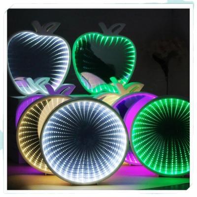 China Christmas Home Decoration Mirror Tunnel Lamp LED Infinite Night Light for sale